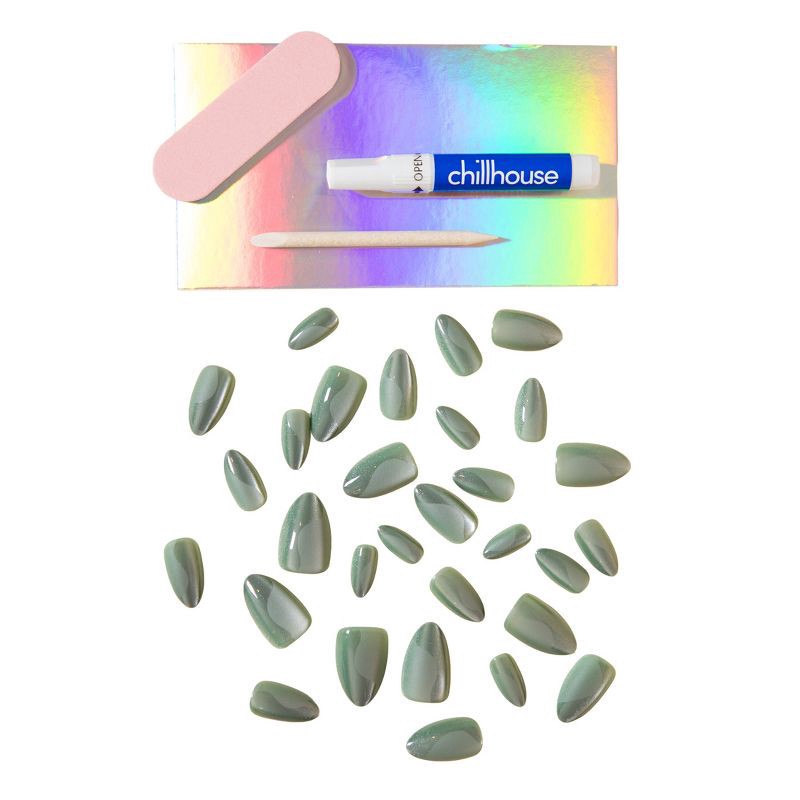 slide 7 of 9, Chillhouse Chill Tips Fake Nails - Design Studio - Sea Siren - 24ct, 24 ct