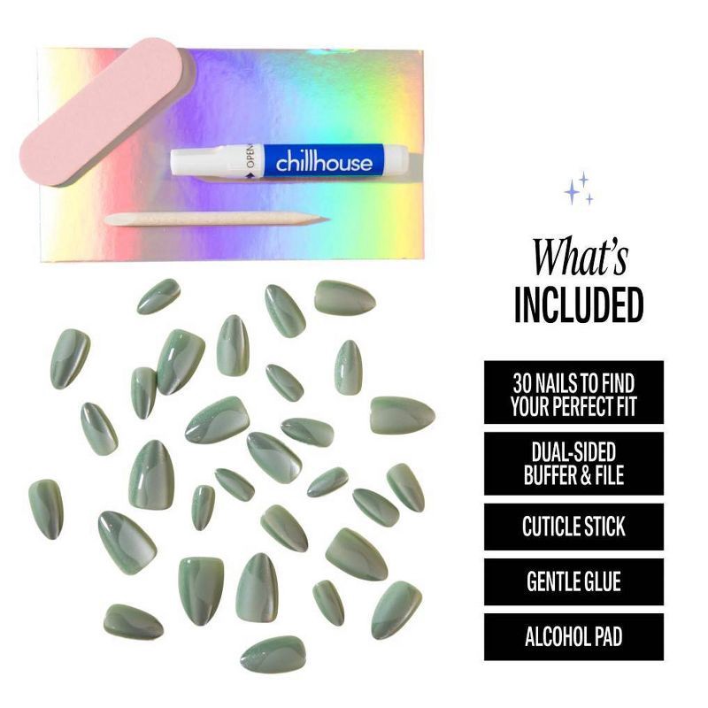 slide 8 of 12, Chillhouse Chill Tips Fake Nails - Design Studio - Sea Siren - 24ct, 24 ct