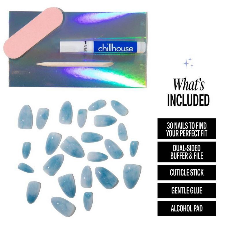slide 7 of 10, Chillhouse Chill Tips Fake Nails - Design Studio - Acid Wash - 24ct, 24 ct