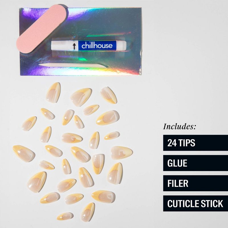 slide 5 of 7, Chillhouse Chill Tips Fake Nails - Classics Collection - Bougie Butter - 24ct, 24 ct