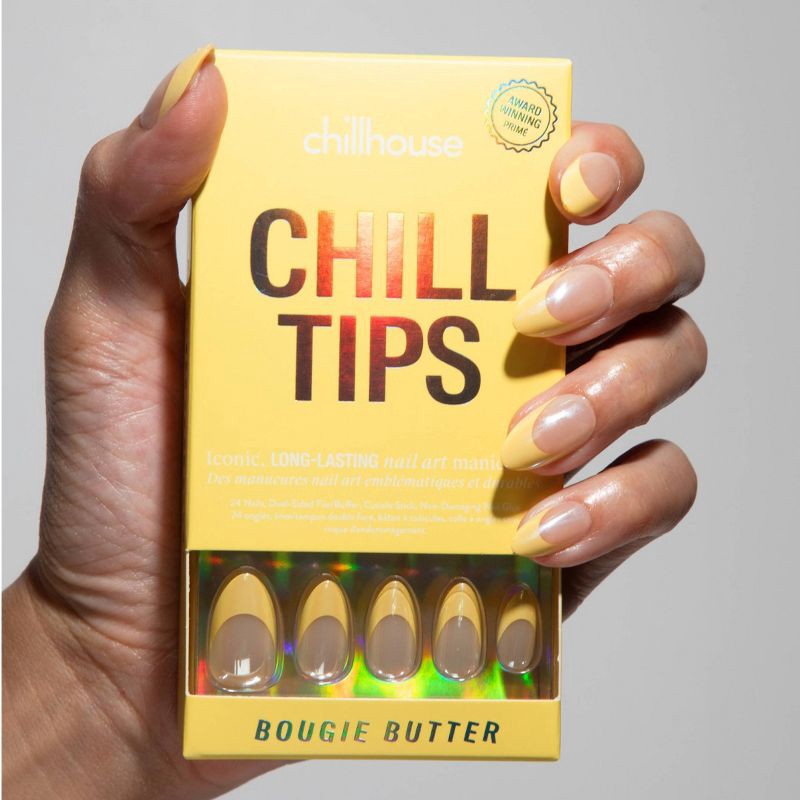 slide 6 of 7, Chillhouse Chill Tips Fake Nails - Classics Collection - Bougie Butter - 24ct, 24 ct