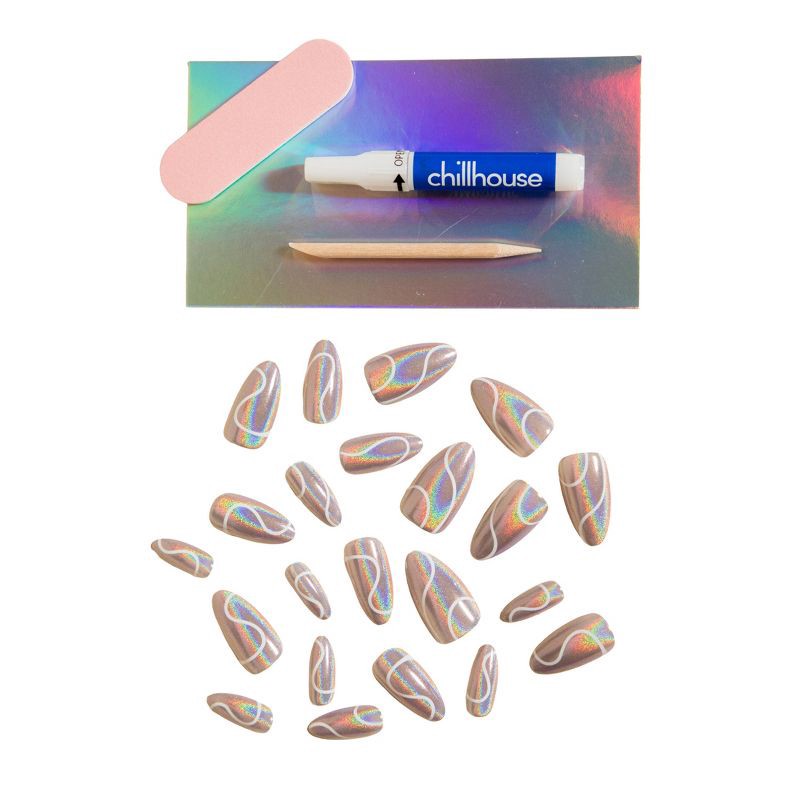 slide 7 of 9, Chillhouse Chill Tips Press on Fake Nails - Chill at the Disco - 24ct, 24 ct