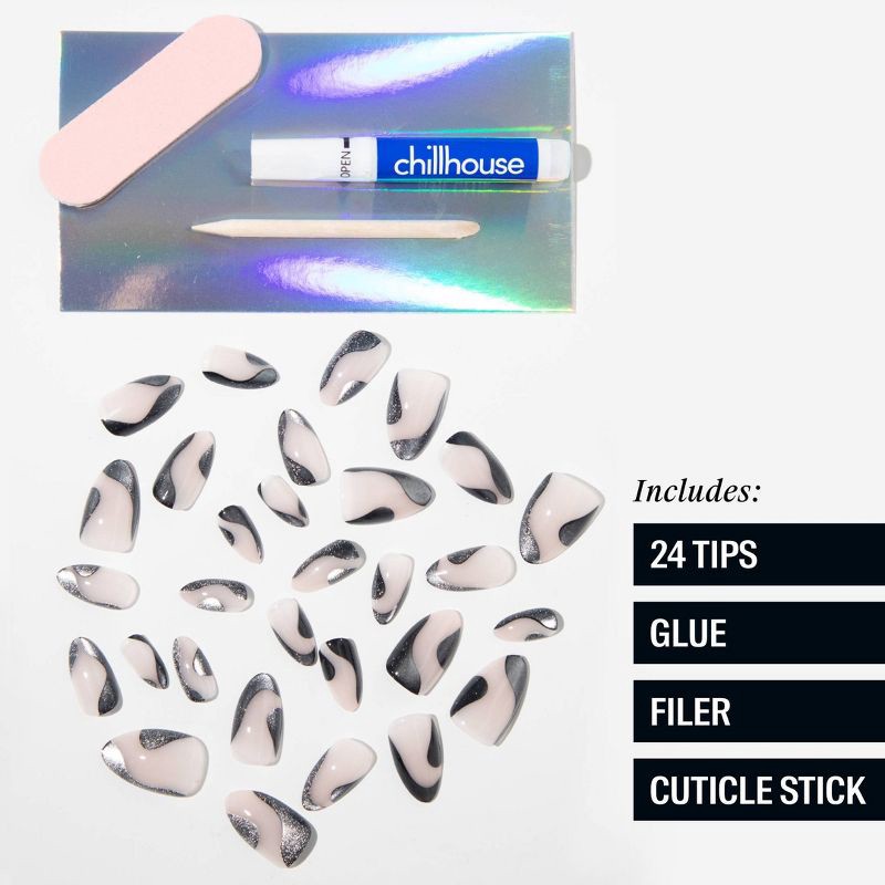 slide 4 of 8, Chillhouse Chill Tips Fake Nails - Design Studio - Midnight Magic - 24ct, 24 ct