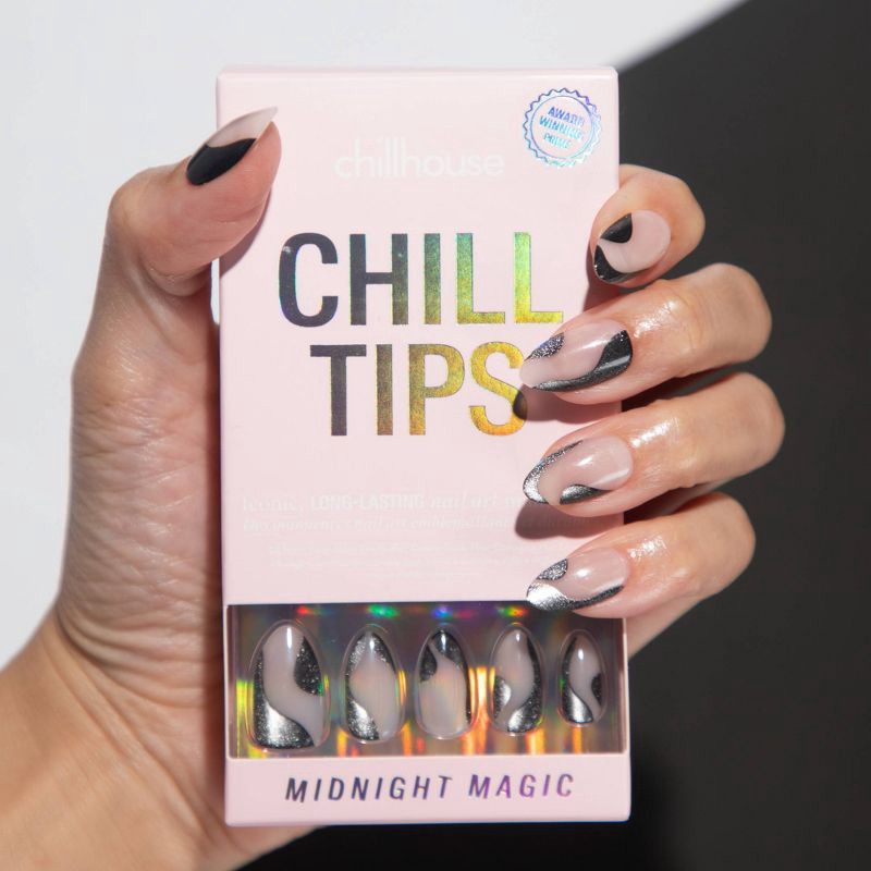 slide 5 of 8, Chillhouse Chill Tips Fake Nails - Design Studio - Midnight Magic - 24ct, 24 ct