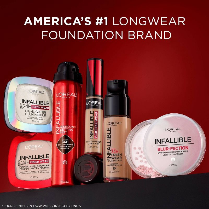 slide 10 of 10, L'Oreal Paris Infallible Blur-fection Longwear Loose Setting Powder - Translucent Light - 0.21oz, 0.21 oz