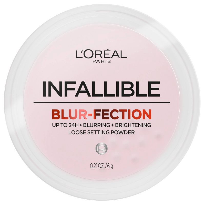 slide 1 of 10, L'Oreal Paris Infallible Blur-fection Longwear Loose Setting Powder - Brightening Light Pink - 0.21oz, 0.21 oz