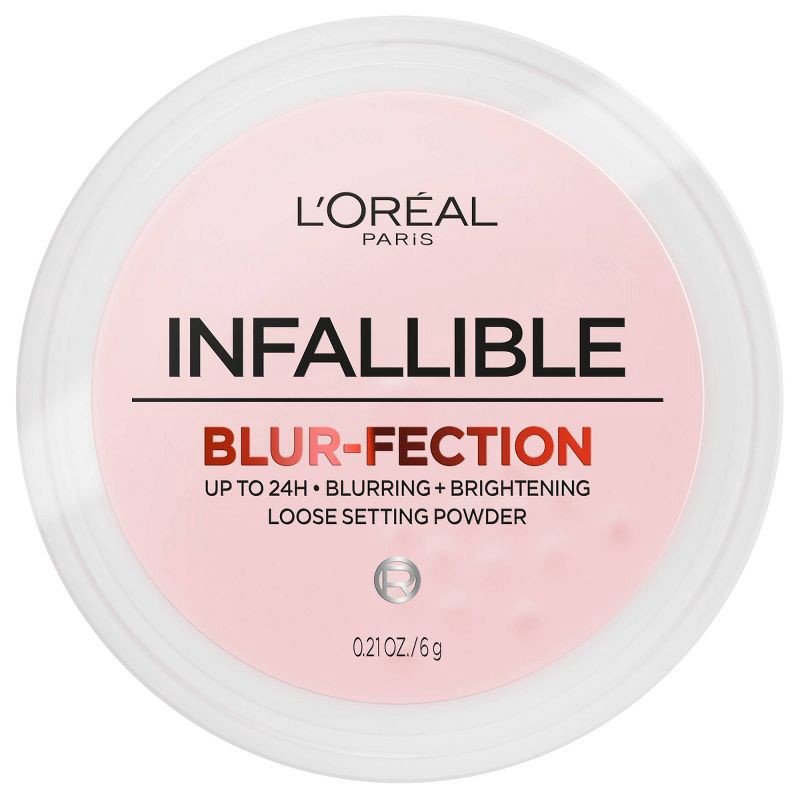 slide 1 of 10, L'Oreal Paris Infallible Blur-fection Longwear Loose Setting Powder - Brightening Deep Pink - 0.21oz, 0.21 oz