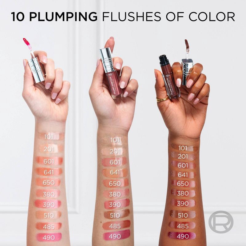 slide 5 of 10, L'Oreal Paris Plump Ambition Hyaluron Lip Oil Plumping Lip Gloss - Berry Jolie - 0.16 fl oz, 0.16 fl oz
