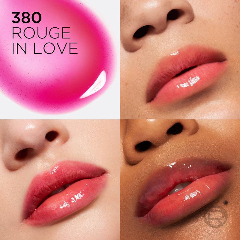 slide 3 of 10, L'Oreal Paris Plump Ambition Hyaluron Lip Oil Plumping Lip Gloss - Rouge In Love - 0.16 fl oz, 0.16 fl oz