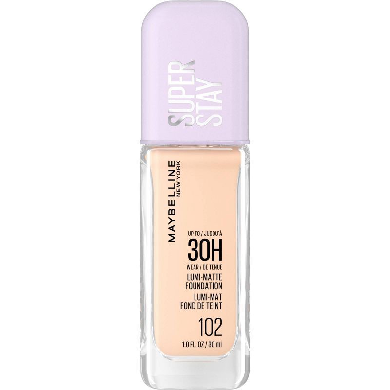 slide 2 of 9, Maybelline Super Stay Up to 30HR Wear Lumi-Matte Liquid Foundation - 102 - 1 fl oz, 102 x 1 fl oz