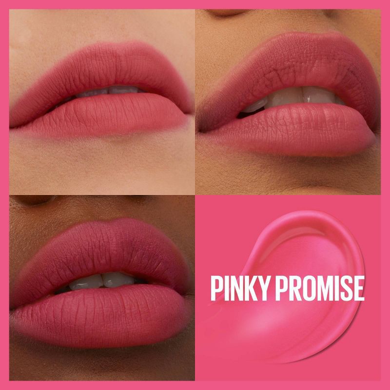 slide 3 of 7, Maybelline Super Stay Teddy Tint Long Lasting Matte Lip Tint - Pinky Promise - 0.17 fl oz, 0.17 fl oz