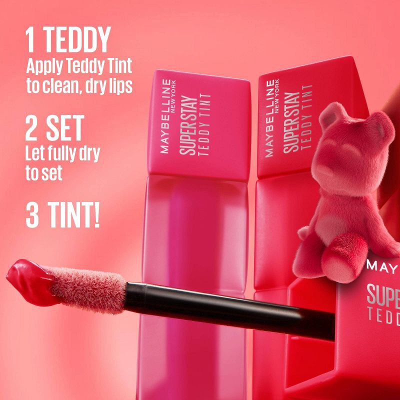 slide 7 of 7, Maybelline Super Stay Teddy Tint Long Lasting Matte Lip Tint - Coquettish - 0.17 fl oz, 0.17 fl oz