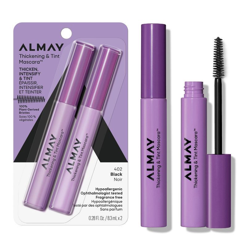 slide 1 of 10, Almay Thickening & Tint Mascara - No Clumping or Flaking - 402 Black - 2 Count, 2 ct
