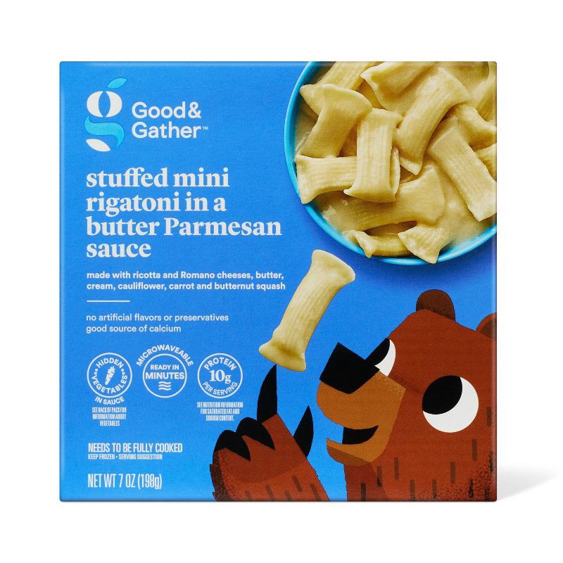 slide 1 of 5, Frozen Stuffed Mini Rigatoni with Butter Parmesan Sauce - 7oz - Good & Gather™, 7 oz