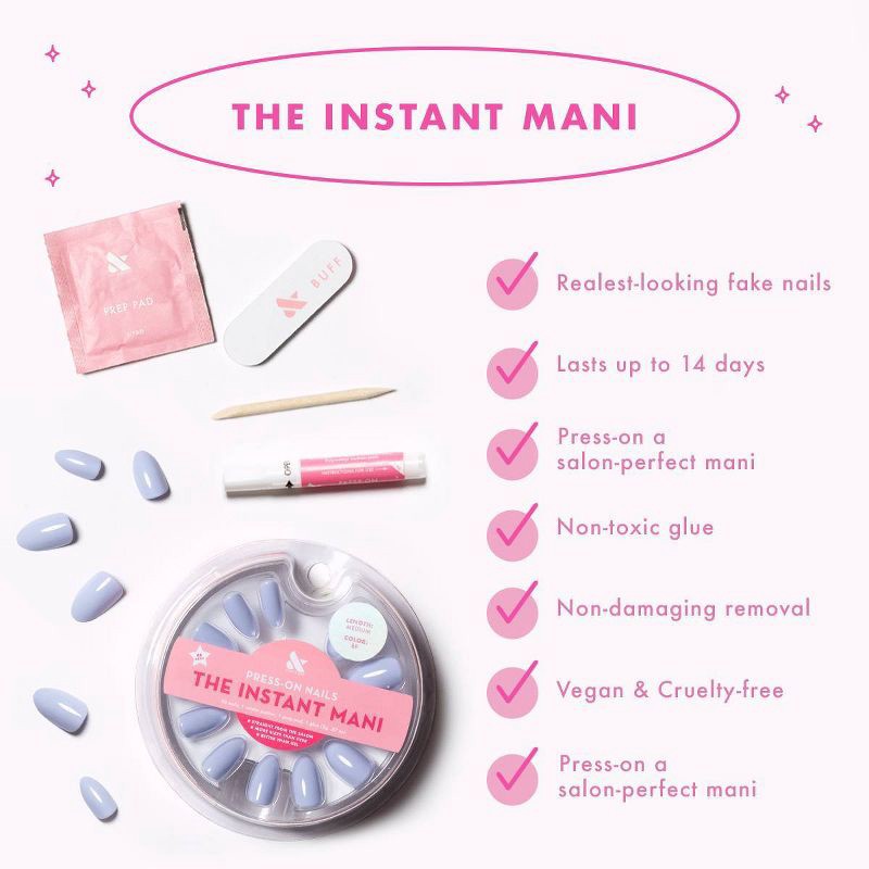 slide 6 of 6, Olive & June Press-On Fake Nails - Short Round - Velvet HZ - 48ct, 48 ct