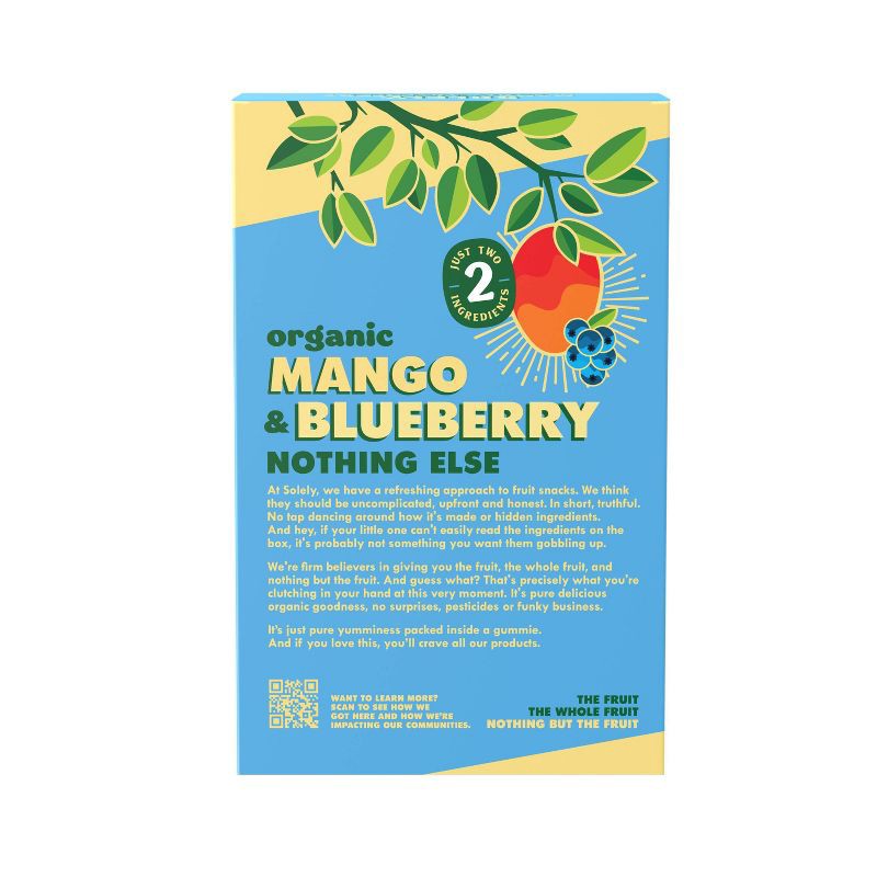 slide 2 of 5, Solely Organic Mango & Blueberry Whole Fruit Gummies - 3.5oz/5ct, 3.5 oz, 5 ct
