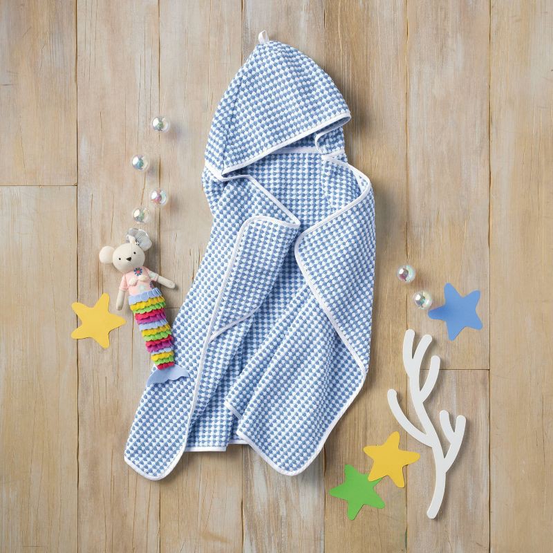 slide 2 of 4, Kids' Oversized Hooded Bath Towel Blue - Pillowfort™, 1 ct