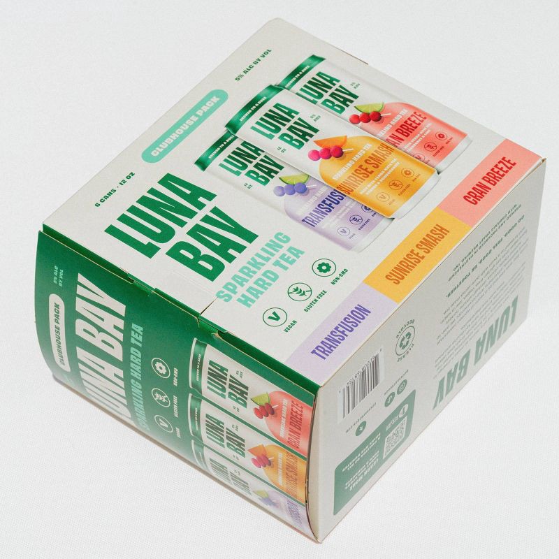 slide 10 of 18, Luna Bay Booch Co Luna Bay Clubhouse Sparkling Hard Tea - 6pk/12 fl oz Cans, 6 ct; 12 fl oz