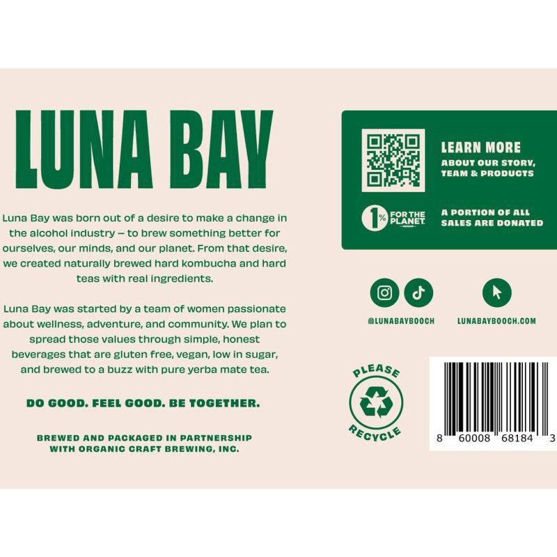slide 16 of 18, Luna Bay Booch Co Luna Bay Clubhouse Sparkling Hard Tea - 6pk/12 fl oz Cans, 6 ct; 12 fl oz