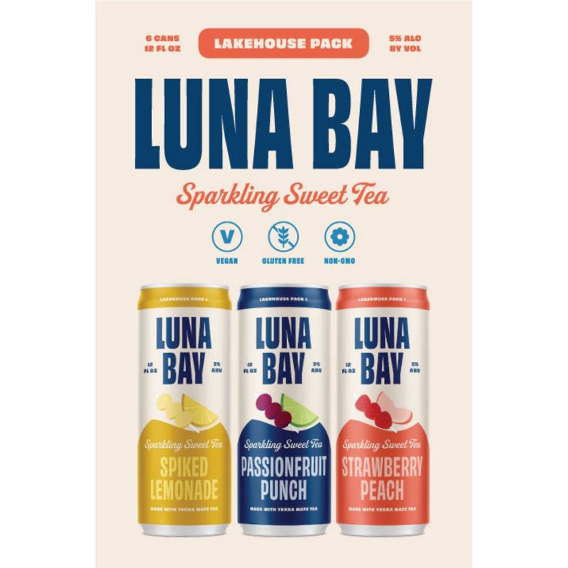slide 2 of 16, Luna Bay Booch Co Luna Bay Lakehouse Sparkling Hard Tea - 6pk/12 fl oz Cans, 6 ct; 12 fl oz