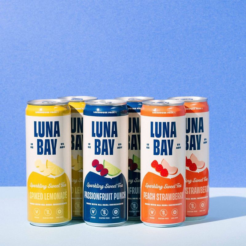 slide 10 of 16, Luna Bay Booch Co Luna Bay Lakehouse Sparkling Hard Tea - 6pk/12 fl oz Cans, 6 ct; 12 fl oz
