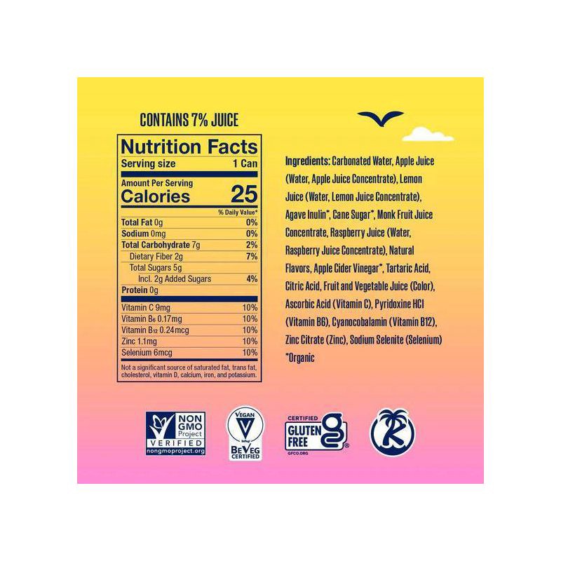 slide 4 of 7, Health-Ade SunSip Raspberry Lemonade Soda with Benefits - 11.5 fl oz Can, 11.5 fl oz