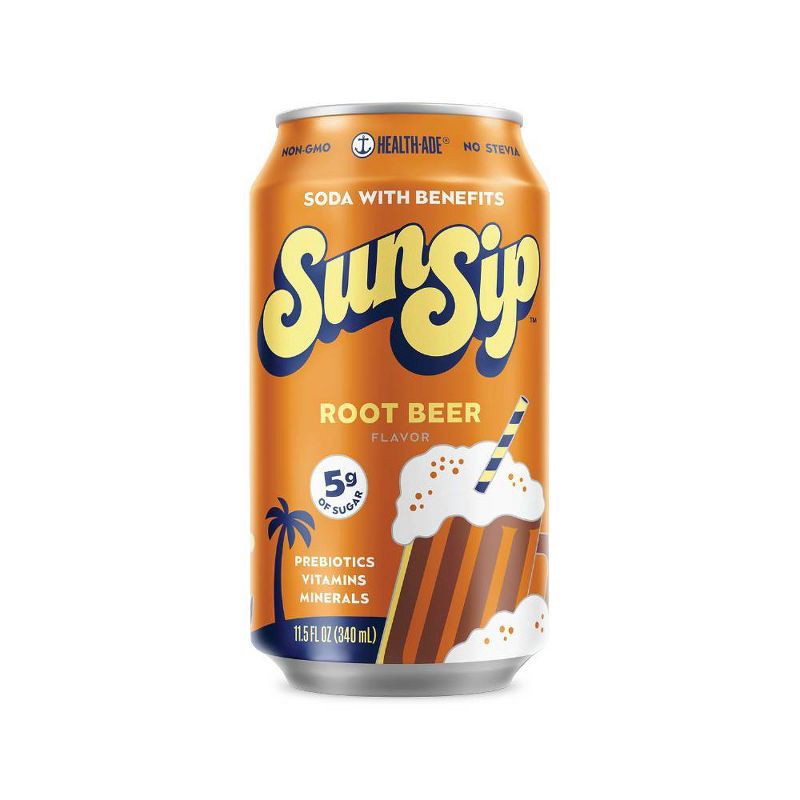 slide 1 of 7, Health-Ade SunSip Root Beer Soda with Benefits - 11.5 fl oz Can, 11.5 fl oz