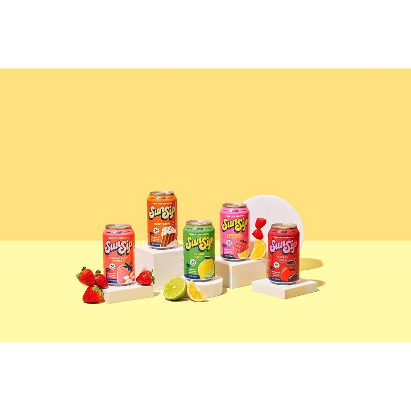 slide 6 of 6, Health-Ade SunSip Strawberry Vanilla Soda with Benefits - 11.5 fl oz Cans, 11.5 fl oz