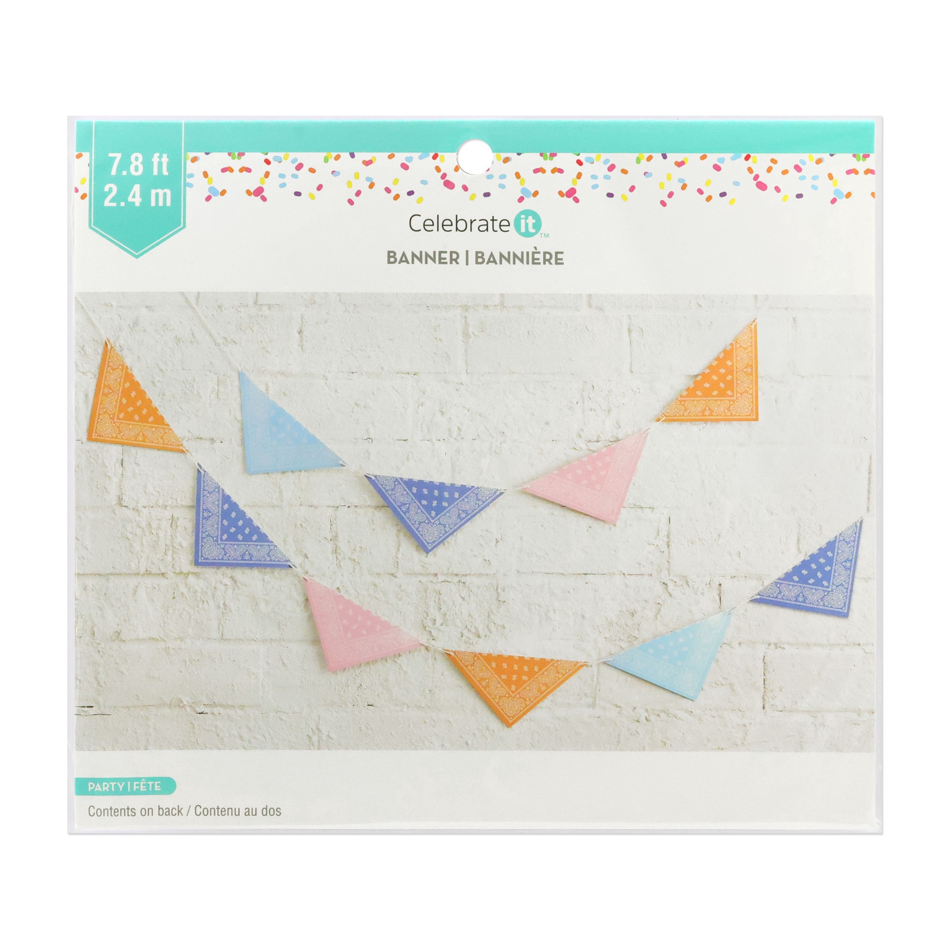 slide 3 of 3, 7.75ft. Bandana Party Banner By Celebrate It, 7.75 ft