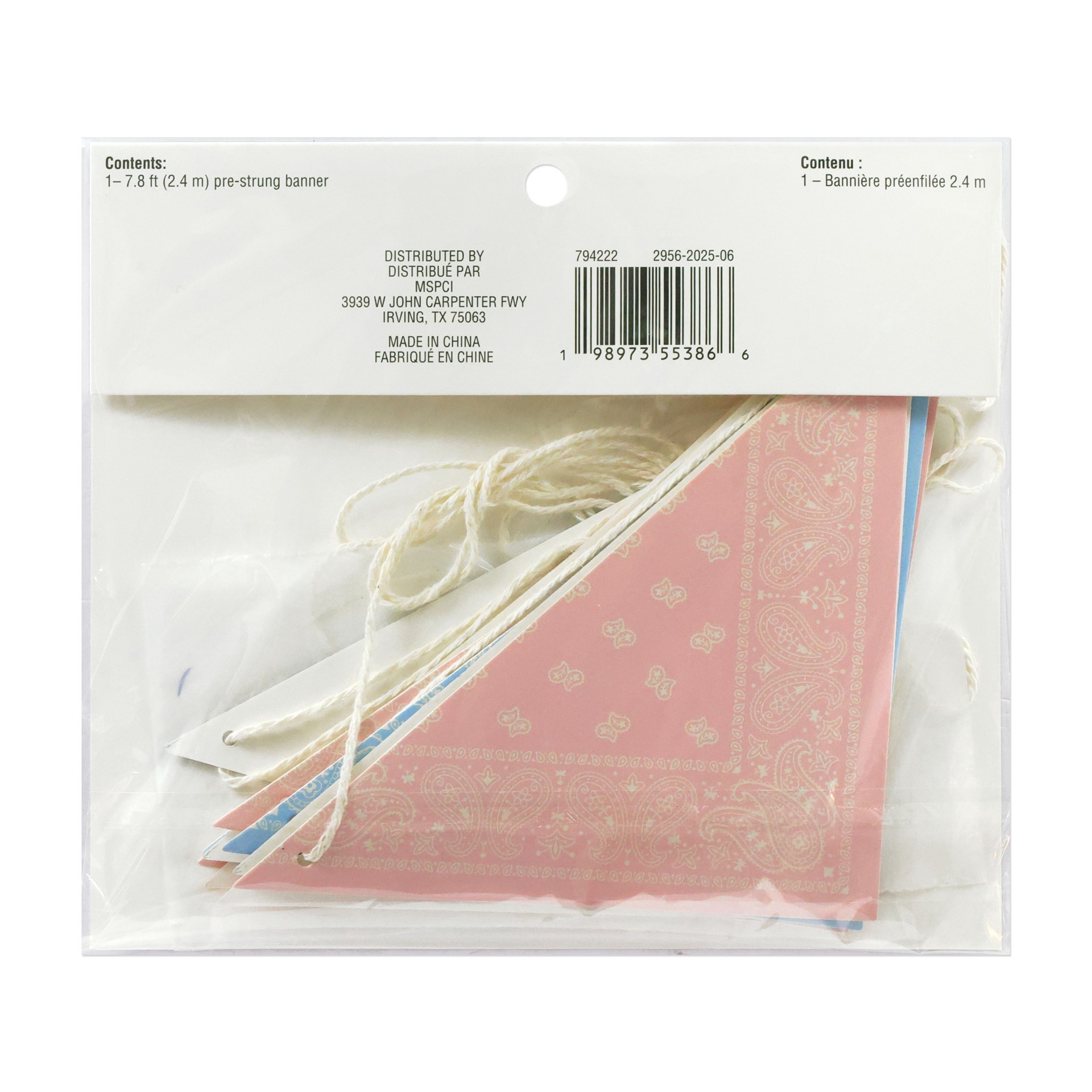 slide 2 of 3, 7.75ft. Bandana Party Banner By Celebrate It, 7.75 ft