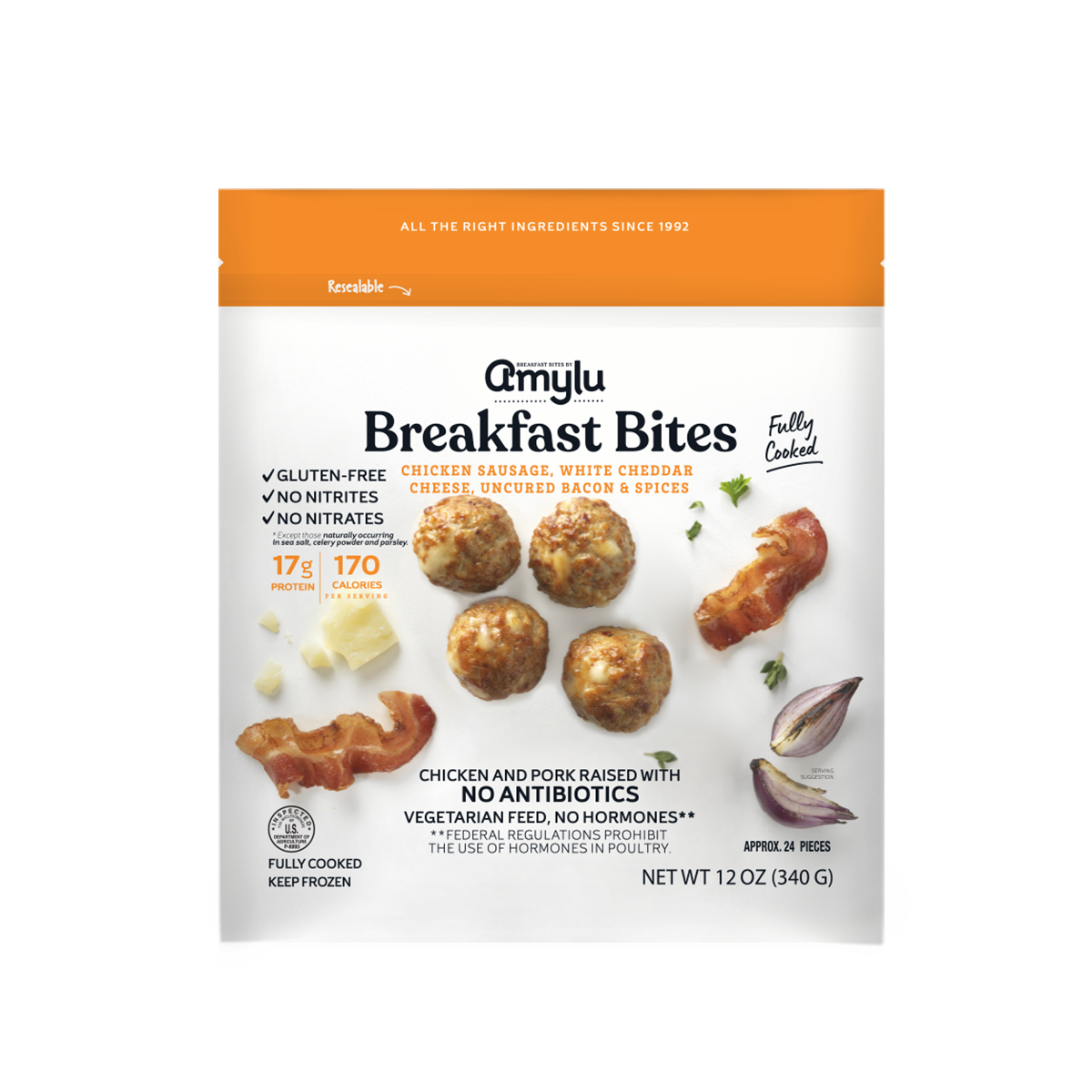 slide 1 of 2, Amylu Foods Breakfast Bites 12 oz, 12 oz
