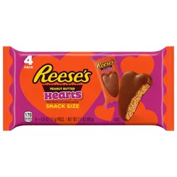 Reese's Milk Chocolate Peanut Butter Snack Size Hearts Candy, Valentine's Day, 0.6 oz (4 Count)