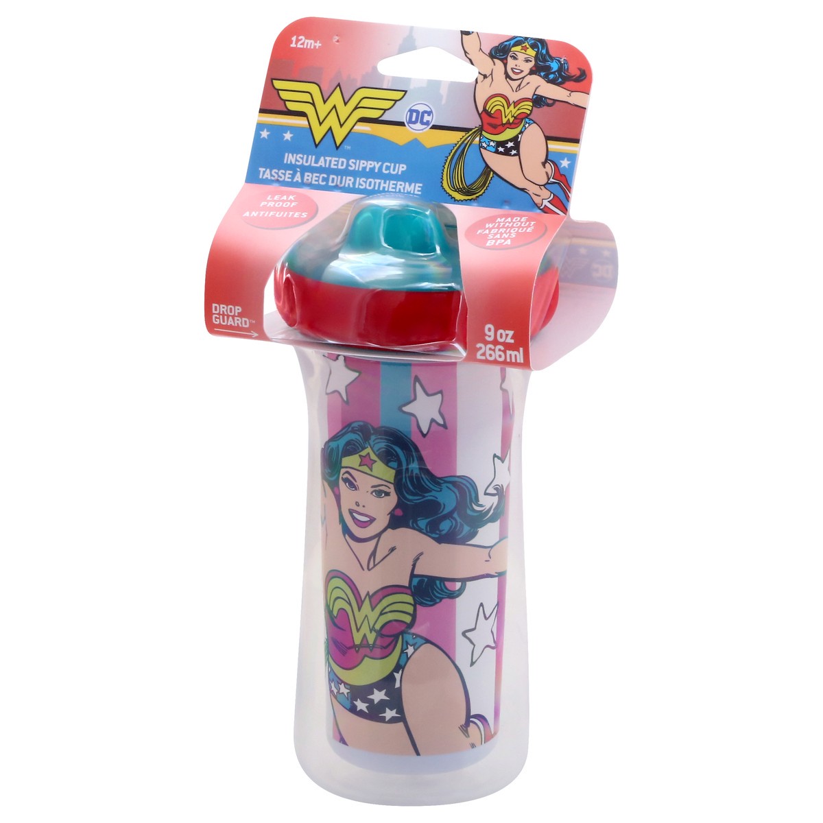 slide 3 of 9, Wonder Woman 9 Ounce Insulated Sippy Cup 1 ea, 1 ct