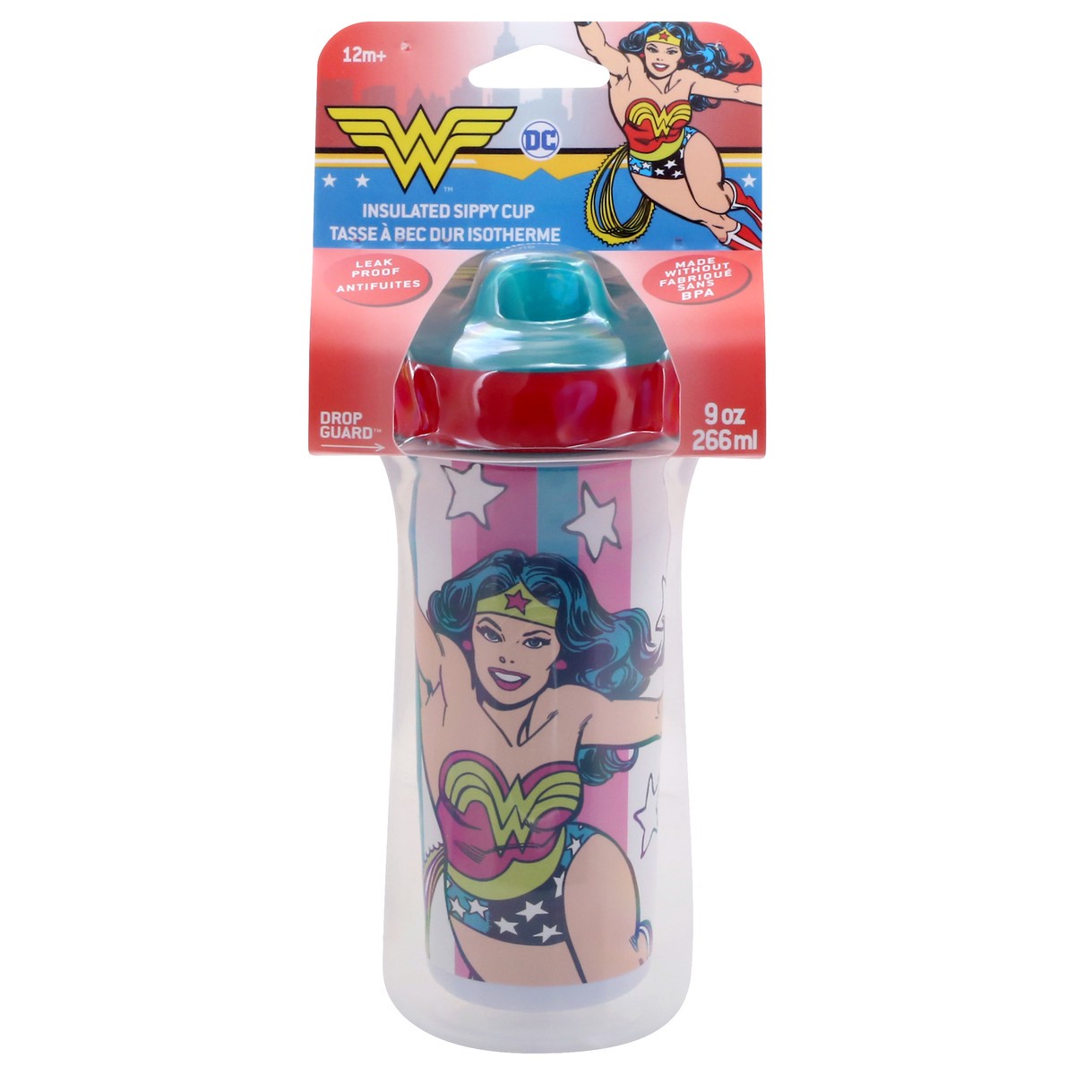 slide 1 of 9, Wonder Woman 9 Ounce Insulated Sippy Cup 1 ea, 1 ct