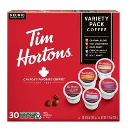Tim Hortons Medium Roast Variety K-Cup Coffee Pods - Compatible with Keurig Brewers - 30 ct