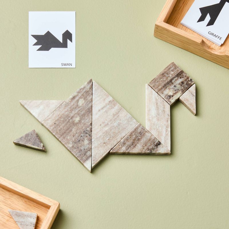 slide 3 of 4, Hearth & Hand with Magnolia Marble & Wood Tangram Puzzle - Hearth & Hand™ with Magnolia, 1 ct