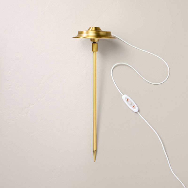 slide 1 of 3, Hearth & Hand with Magnolia 16" Plant Grow Light Stake Brass - Hearth & Hand™ with Magnolia, 1 ct