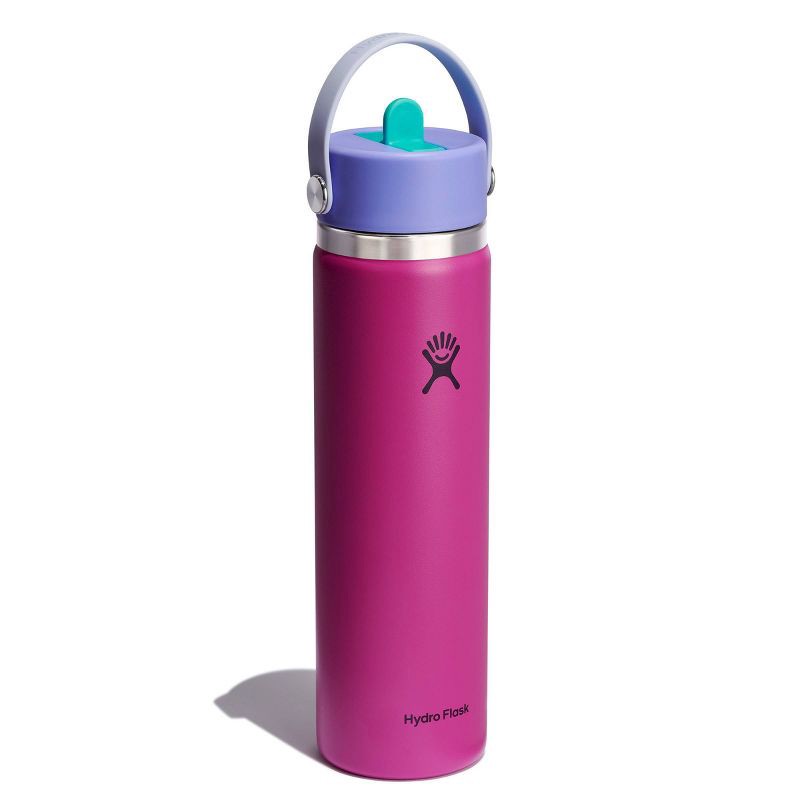 slide 2 of 4, Hydro Flask 24oz Wide Mouth Flex Straw Water Bottle Holiday Punch: Vacuum-Insulated, Leakproof, Dishwasher-Safe, 24 oz