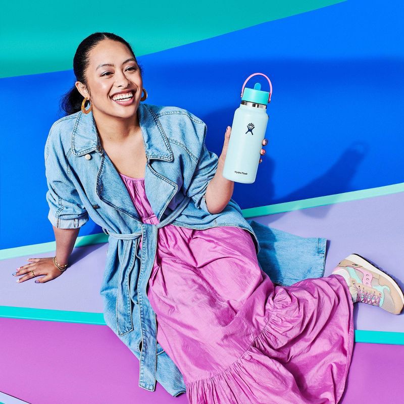slide 4 of 4, Hydro Flask 32oz Wide Mouth Flex Straw Water Bottle Polar : Vacuum-Insulated, Leakproof, Dishwasher-Safe, 32 oz