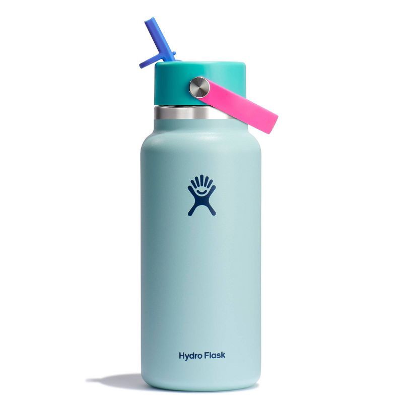 slide 1 of 4, Hydro Flask 32oz Wide Mouth Flex Straw Water Bottle Polar : Vacuum-Insulated, Leakproof, Dishwasher-Safe, 32 oz