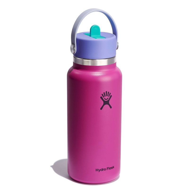 slide 2 of 4, Hydro Flask 32oz Wide Mouth Flex Straw Water Bottle Holiday Punch: Vacuum-Insulated, Leakproof, Dishwasher-Safe, 32 oz