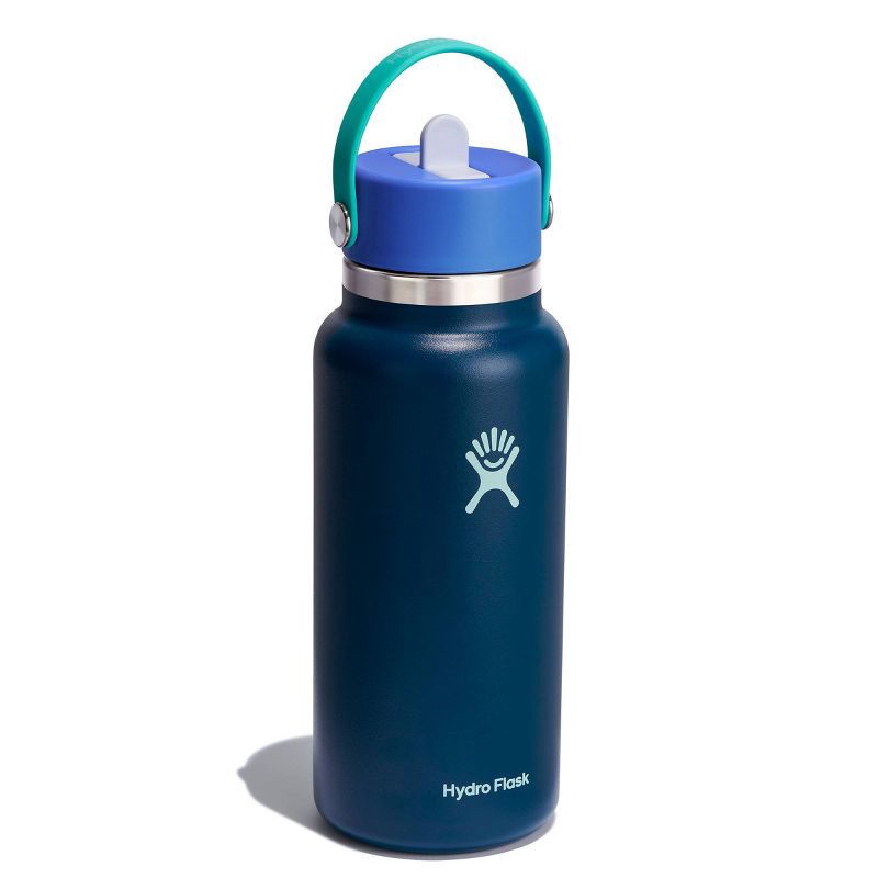 slide 2 of 3, Hydro Flask 32oz Wide Mouth Flex Straw Water Bottle Winter Night: Vacuum-Insulated, Leakproof, Dishwasher-Safe, 32 oz