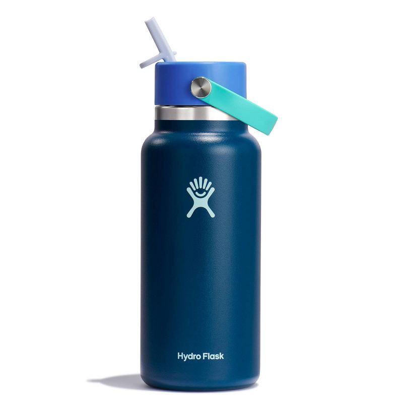 slide 1 of 3, Hydro Flask 32oz Wide Mouth Flex Straw Water Bottle Winter Night: Vacuum-Insulated, Leakproof, Dishwasher-Safe, 32 oz