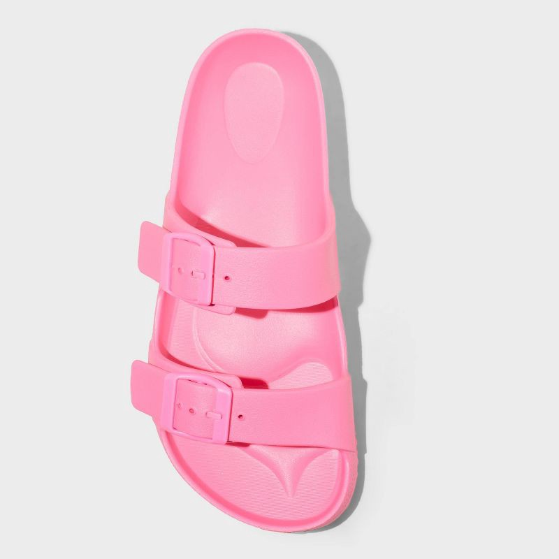 slide 3 of 4, Women's Neida Eva Two Band Footbed Sandals - Shade & Shore™ Pink 7: Slip-On, Contoured Footbed, 1 ct