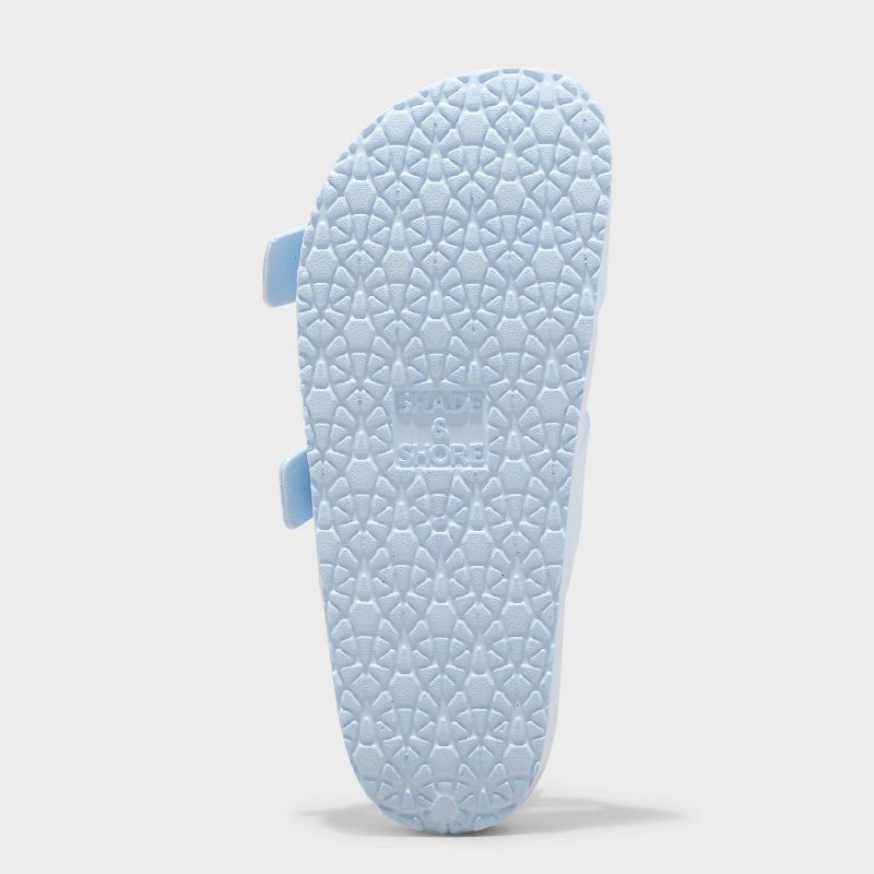 slide 4 of 4, Women's Neida Eva Two Band Footbed Sandals - Shade & Shore™ Blue 7: Slip On, Contoured Footbed, Open Toe, 1 ct