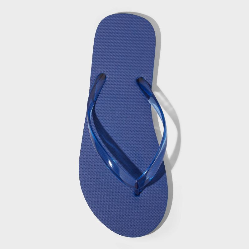 slide 3 of 4, Women's Sydney Thong Flip Flop Sandals - Shade & Shore™ Navy Blue 9: Slip-On, Open Toe, Non-Marking Outsole, 1 ct