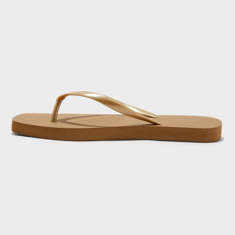 slide 2 of 4, Women's Square Toe Thong Flip Flop Sandals - Shade & Shore™ Palmer Copper 8: Slip-On, Non-Marking Outsole, PVC Upper, 1 ct