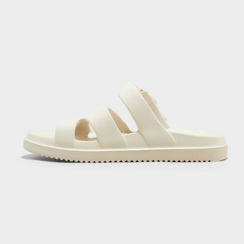slide 2 of 4, Women's Maysen Footbed Sandals - Wild Fable™ Off-White 8: Slip On, Contoured, Open Toe, 1 ct