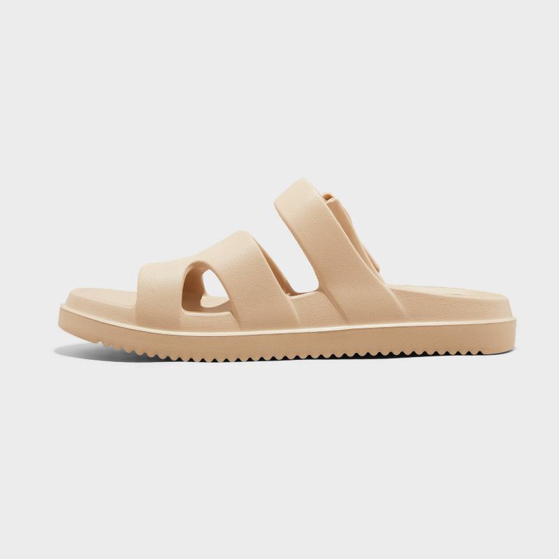 slide 2 of 4, Women's Maysen Footbed Sandals - Wild Fable™ Taupe 8: Slip-On, Contoured, 1 ct