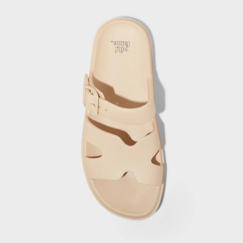 slide 3 of 4, Women's Maysen Footbed Sandals - Wild Fable™ Taupe 8: Slip-On, Contoured, 1 ct